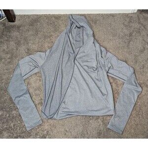 ZYIA Active Yoga Shawl Crossover Pullover Top Size MED Heather Gray